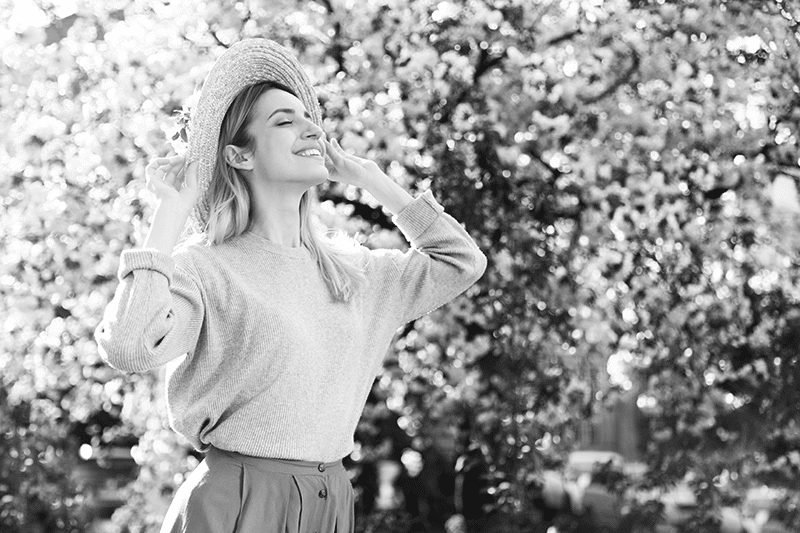 Woman Enjoying Sunshine Outside