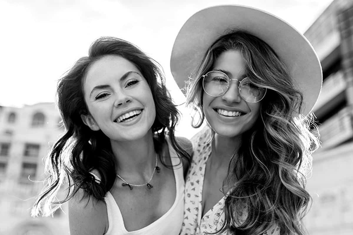 beautiful young women smiling