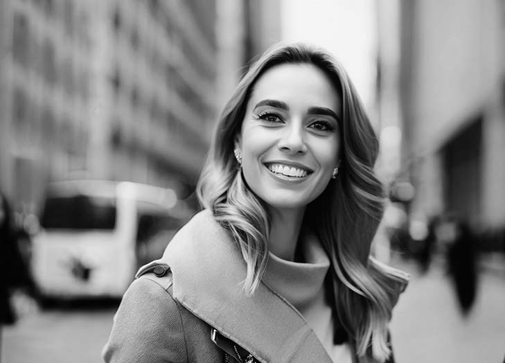 beautiful youthful woman sculpted face
