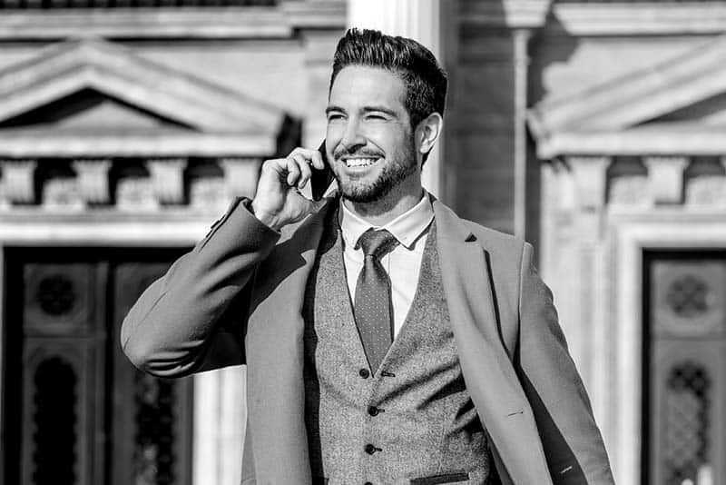 elegant man outside youthful face